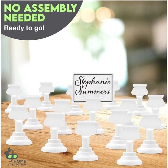 16 Pieces Metal Table Number Holders 1.5 Inches White Place Card Holder - Picture 2 of 8